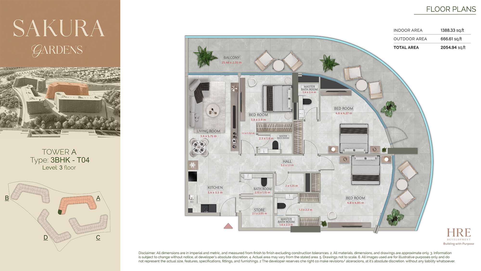 Sakura Gardens 3BR floor plan