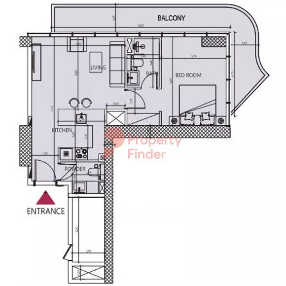Society House 1BR floor plan