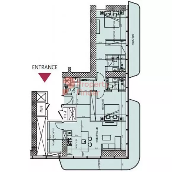 Society House 2BR floor plan