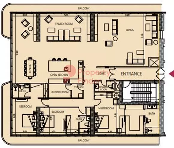 Society House 3BR floor plan