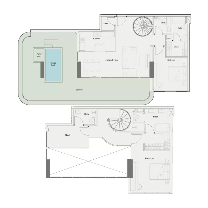 One Park Square 2BR floor plan