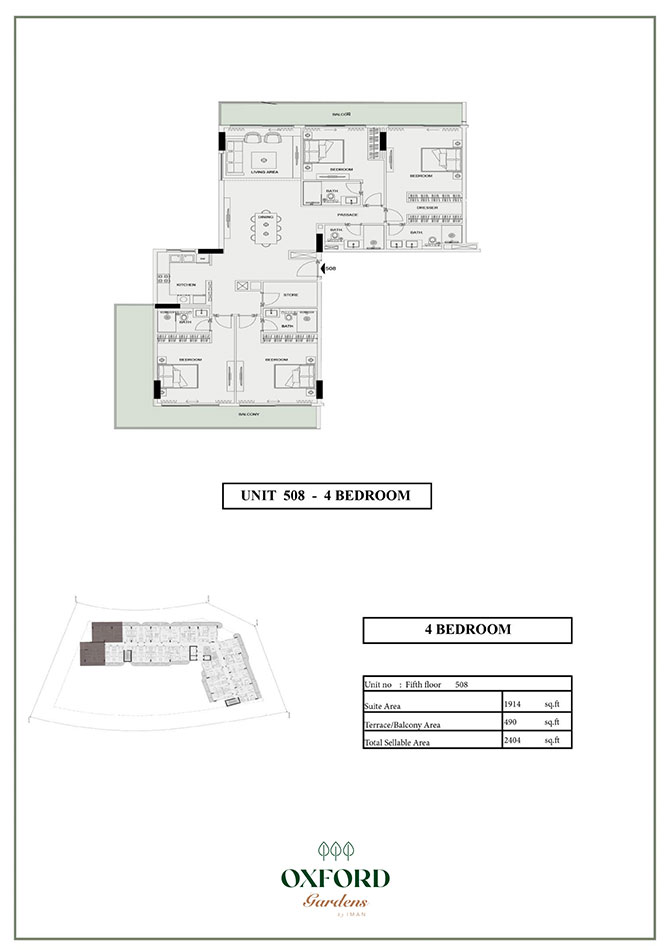 Oxford Gardens 4BR floor plan