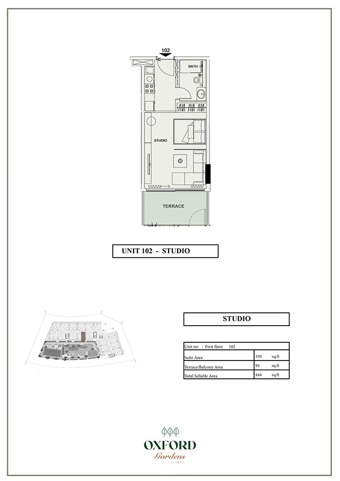 Oxford Gardens Studio floor plan