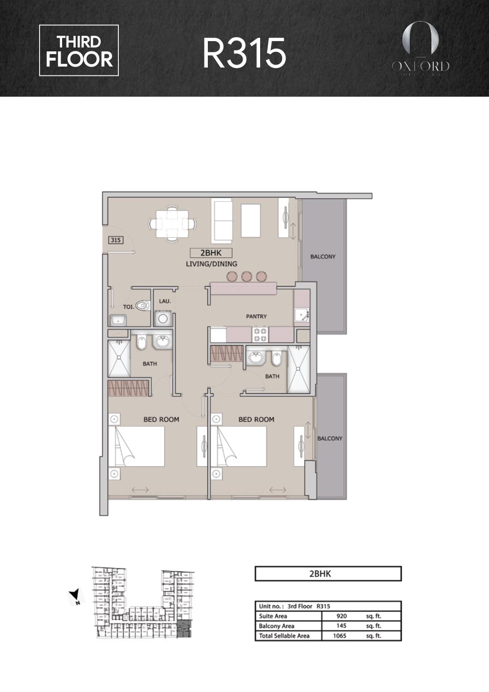 Oxford Boulevard 2BR floor plan