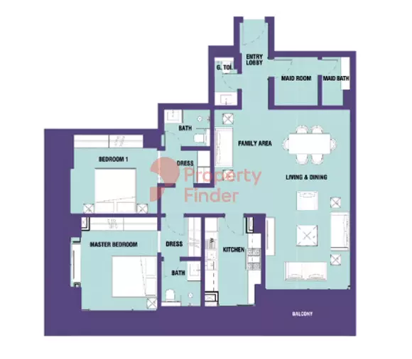 Catch Residences 2BR floor plan