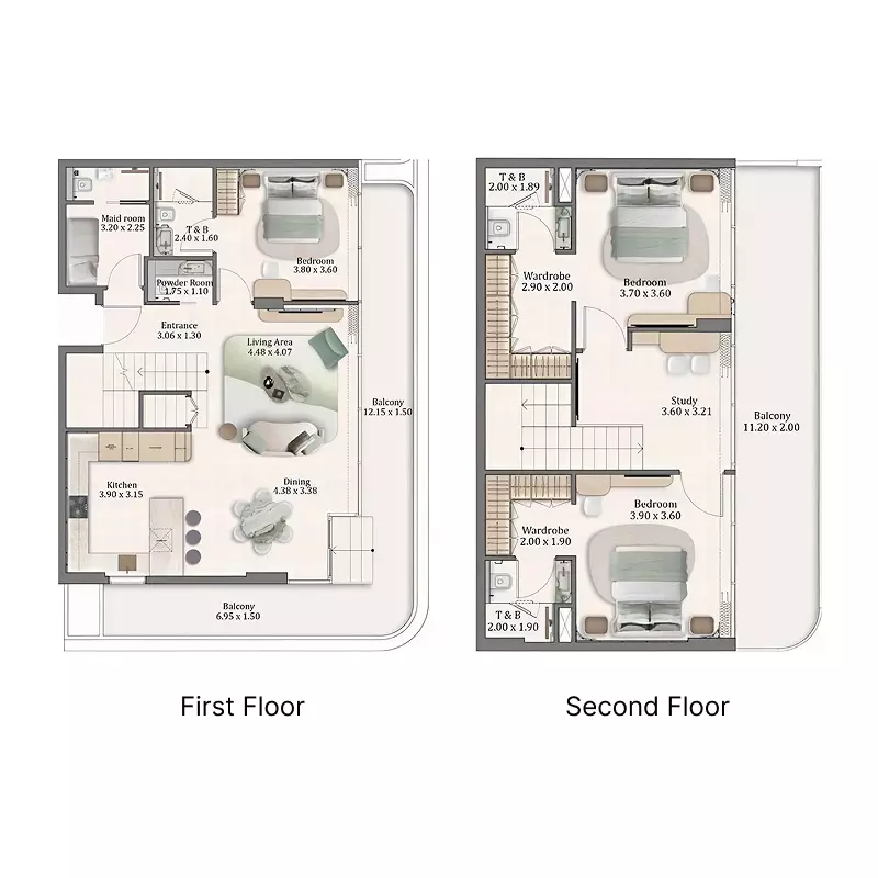 Flow Residences 3BR floor plan