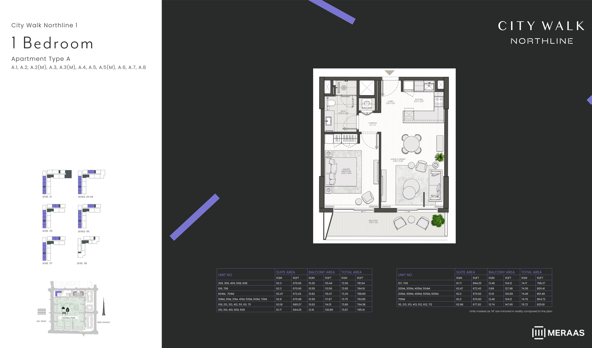 City Walk Northline 1BR floor plan