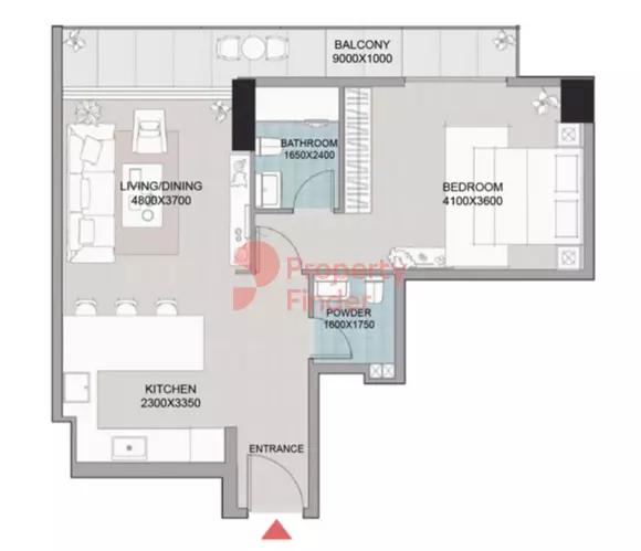Vita Grande 1BR floor plan