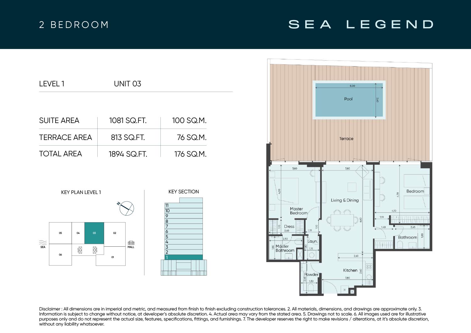 Sea Legend One 2BR floor plan