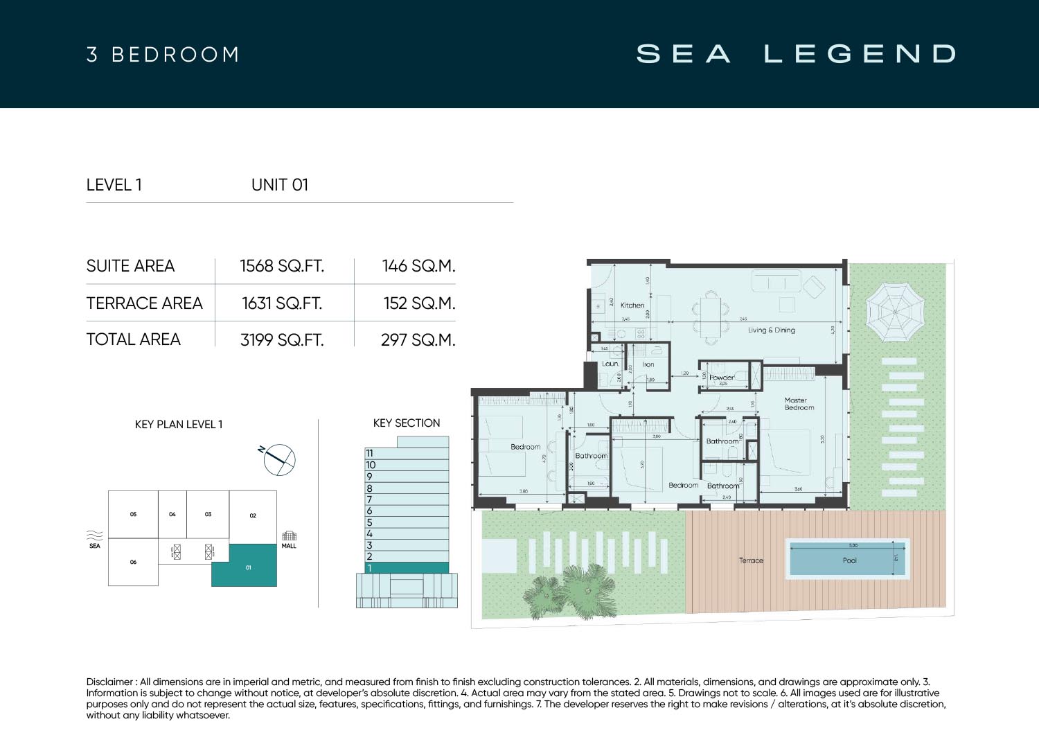 Sea Legend One 3BR floor plan