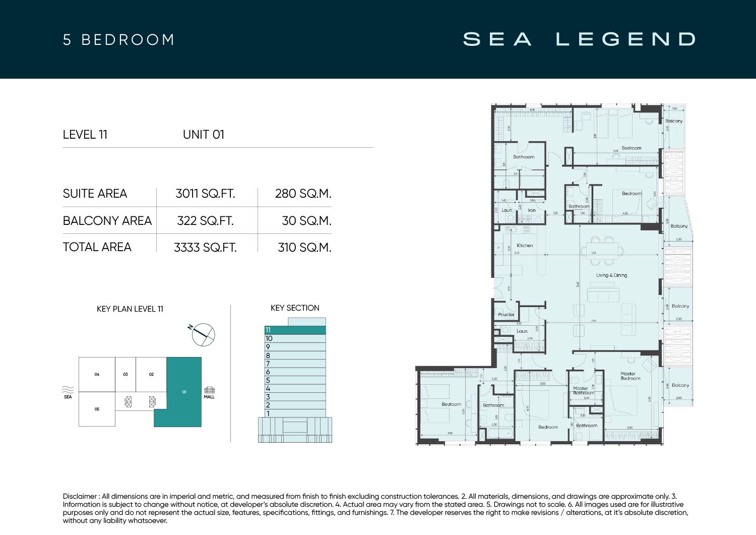 Sea Legend One 5BR+ floor plan
