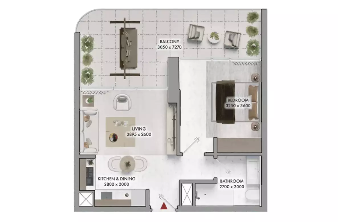 Elmora 1BR floor plan