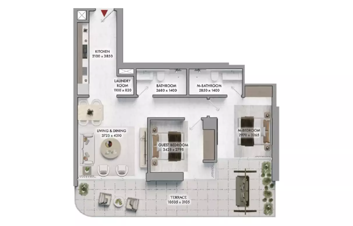 Elmora 2BR floor plan