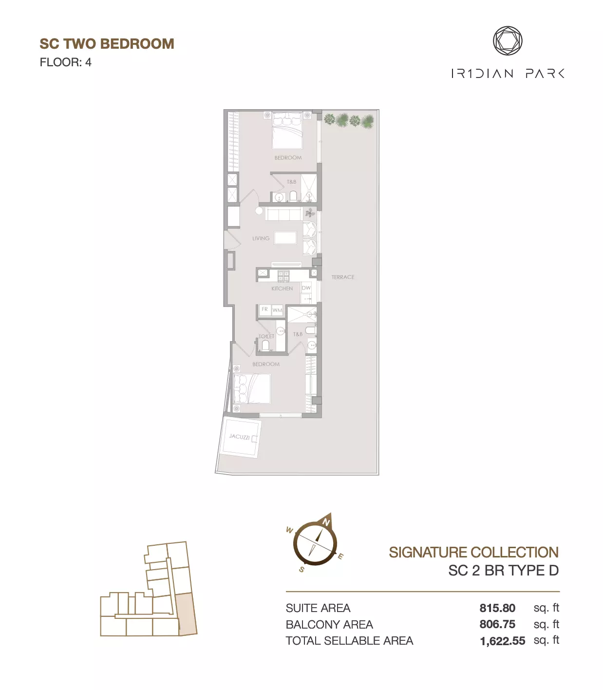 IR1DIAN PARK 2BR floor plan