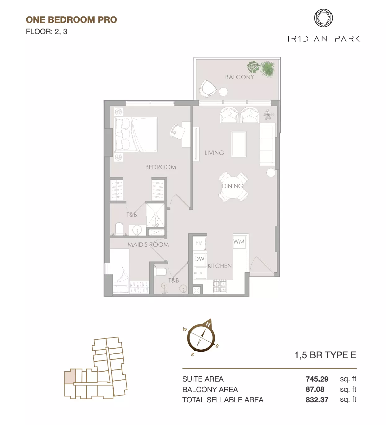 IR1DIAN PARK 2BR floor plan