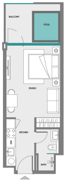 SAMANA Boulevard Heights Studio floor plan