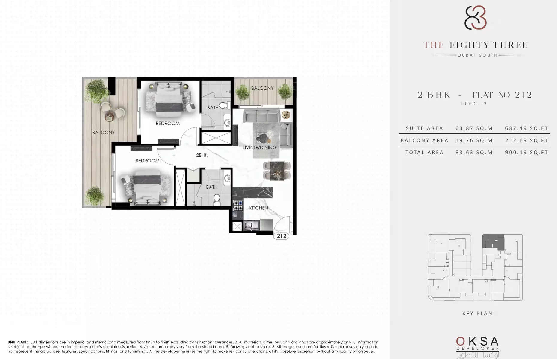 The Eighty Three 2BR floor plan