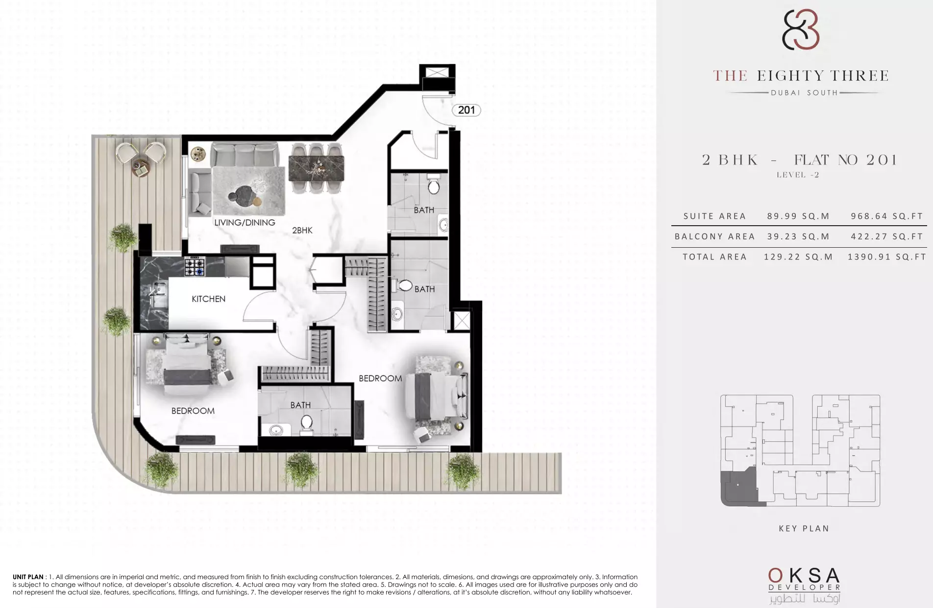 The Eighty Three 2BR floor plan