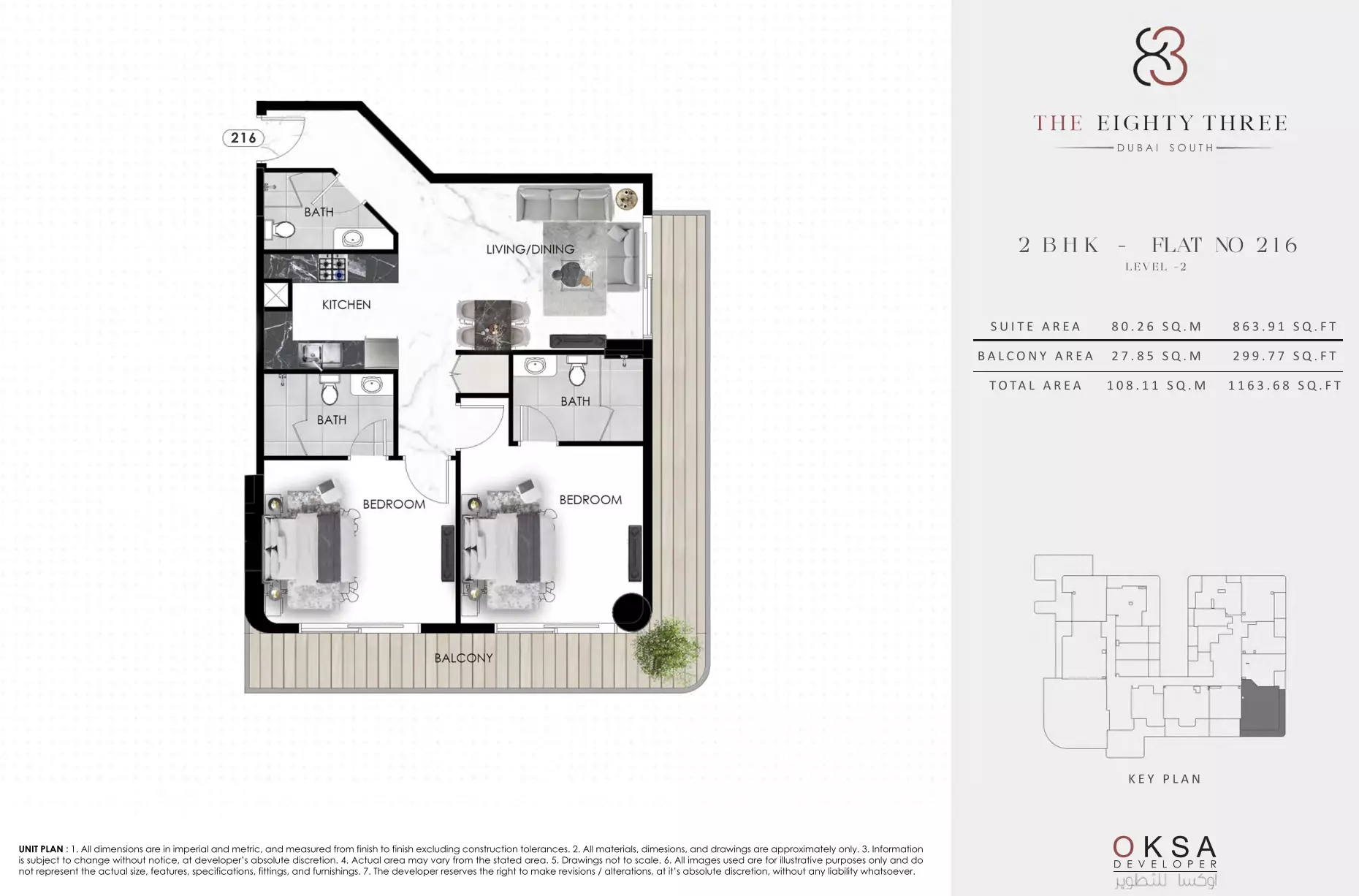 The Eighty Three 2BR floor plan