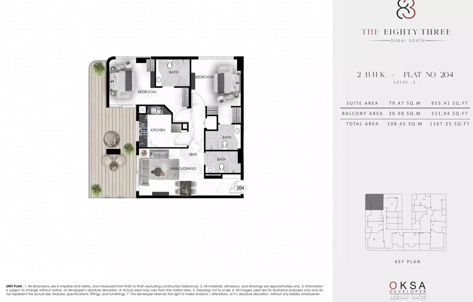 The Eighty Three 2BR floor plan