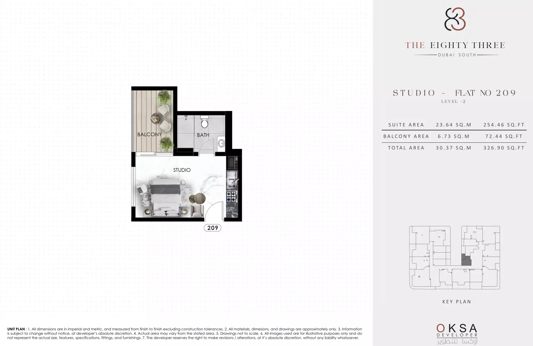 The Eighty Three Studio floor plan