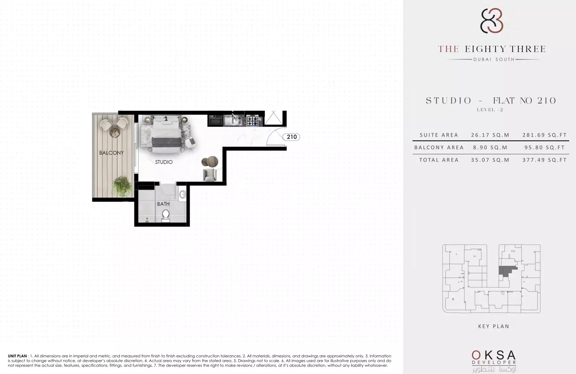 The Eighty Three Studio floor plan