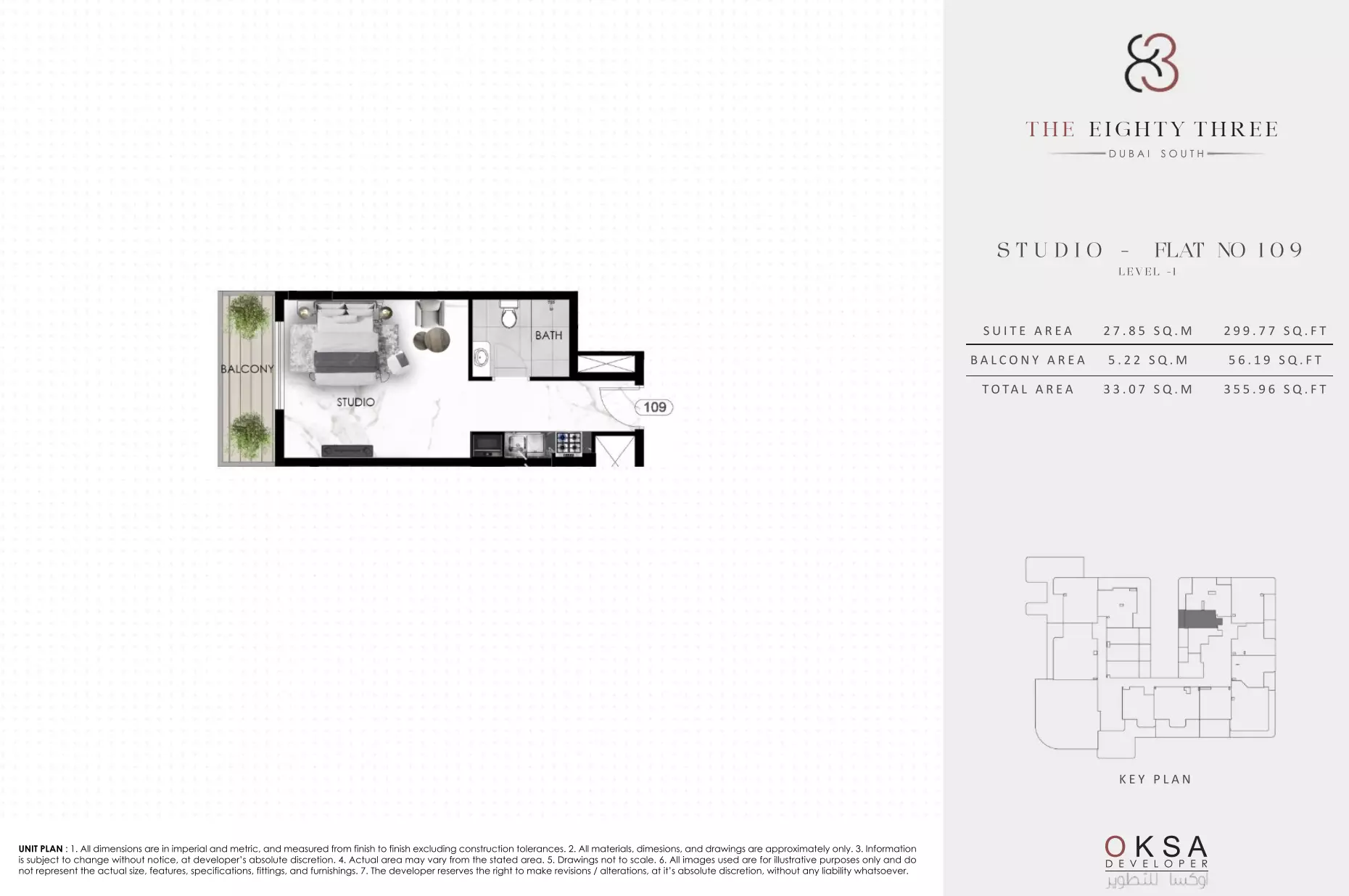 The Eighty Three Studio floor plan