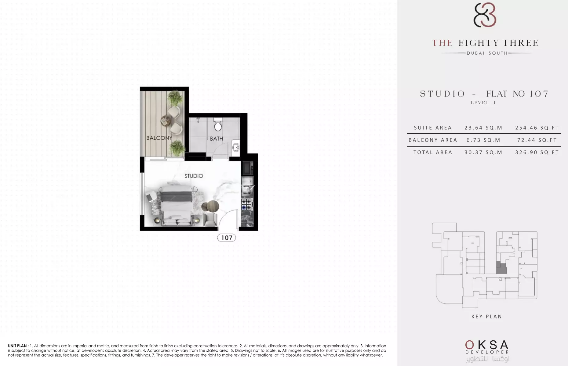The Eighty Three Studio floor plan