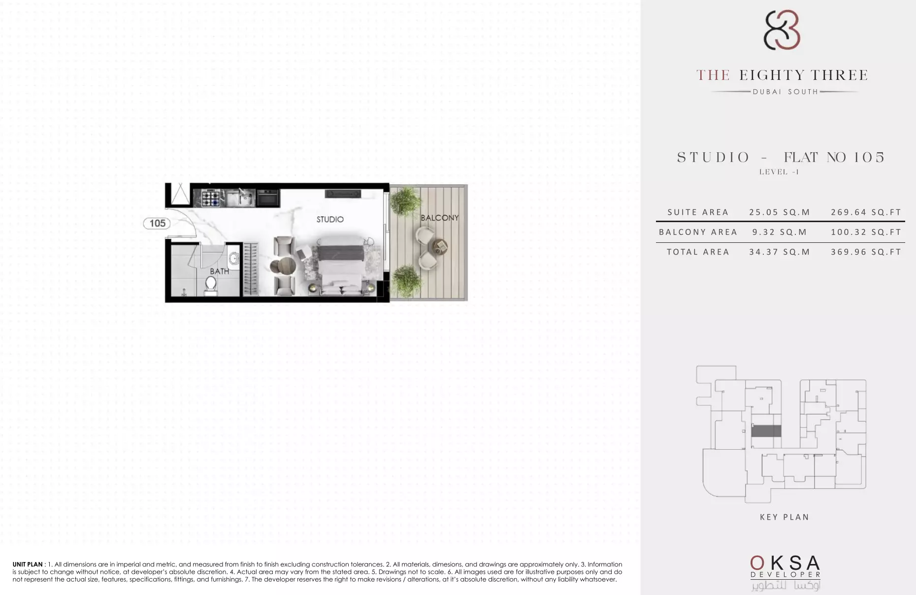 The Eighty Three Studio floor plan