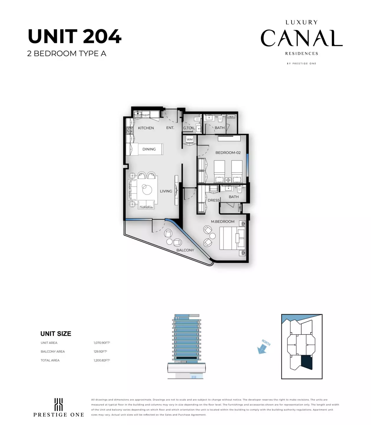 Luxury Canal Residences 2BR floor plan