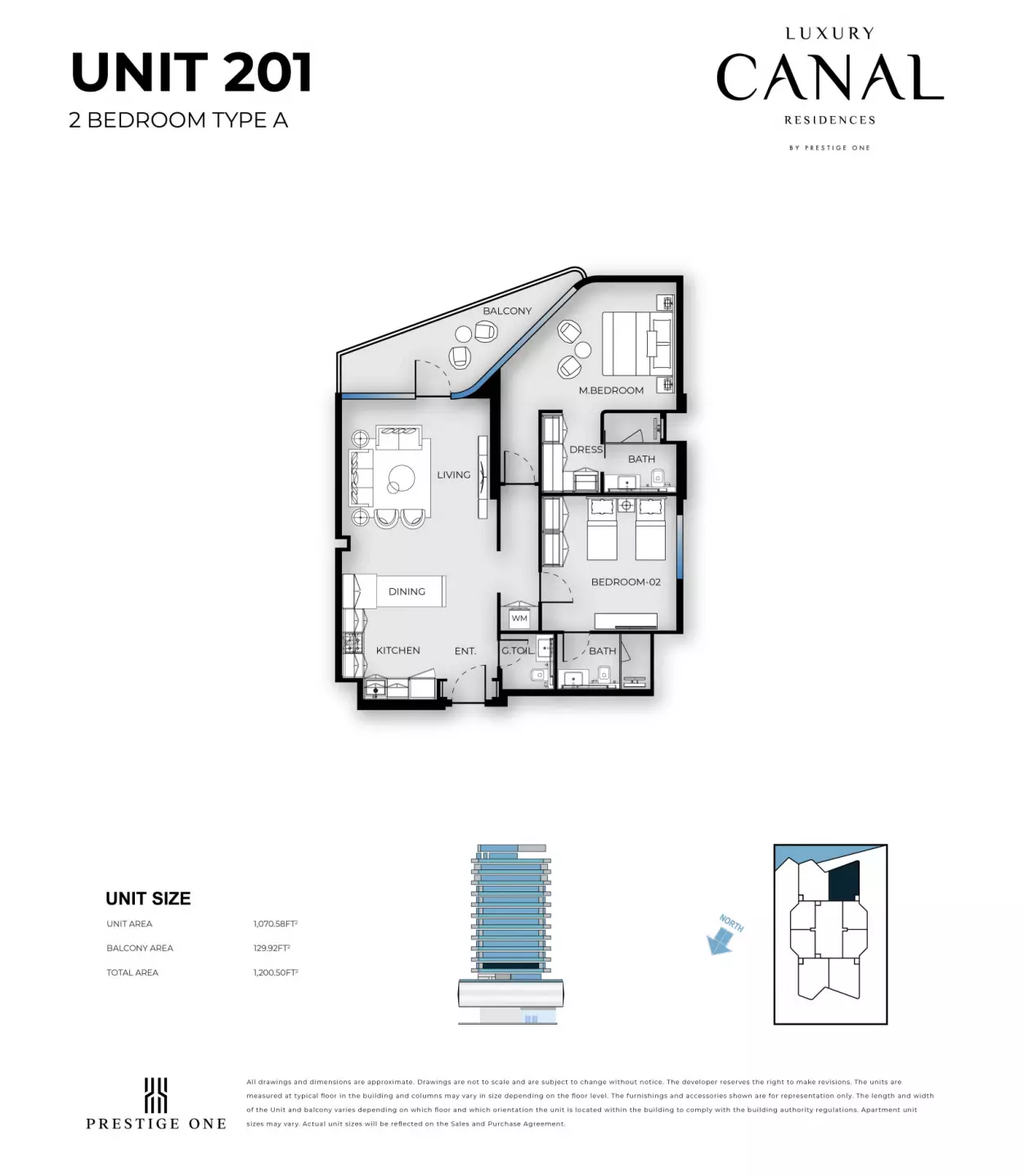 Luxury Canal Residences 2BR floor plan