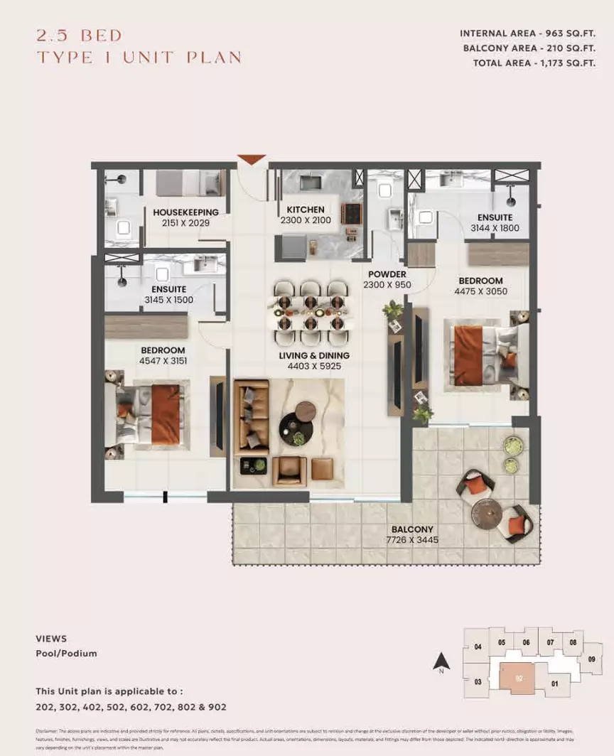 Sunvale 2BR floor plan