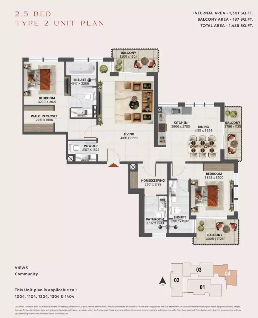 Sunvale 2BR floor plan