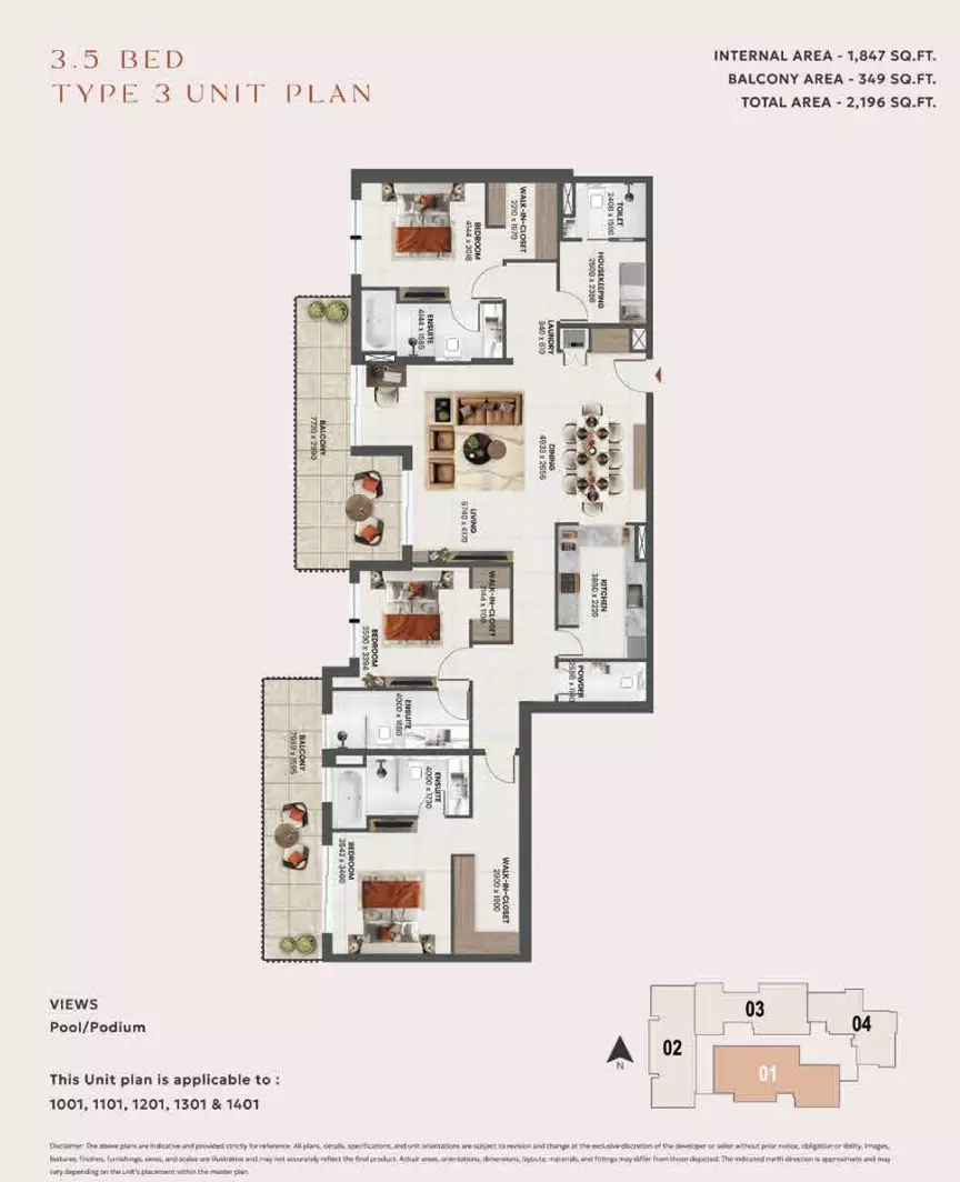 Sunvale 3BR floor plan