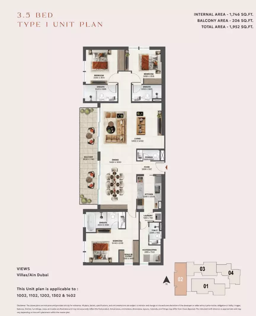 Sunvale 3BR floor plan