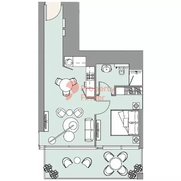 The EDGE 1BR floor plan