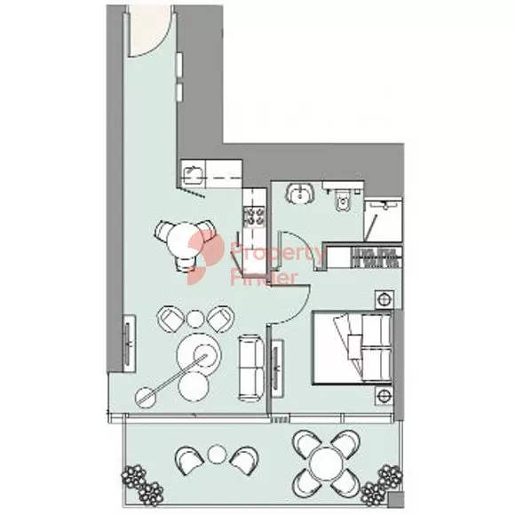 The EDGE 1BR floor plan