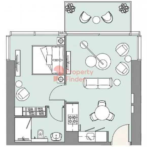 The EDGE 1BR floor plan