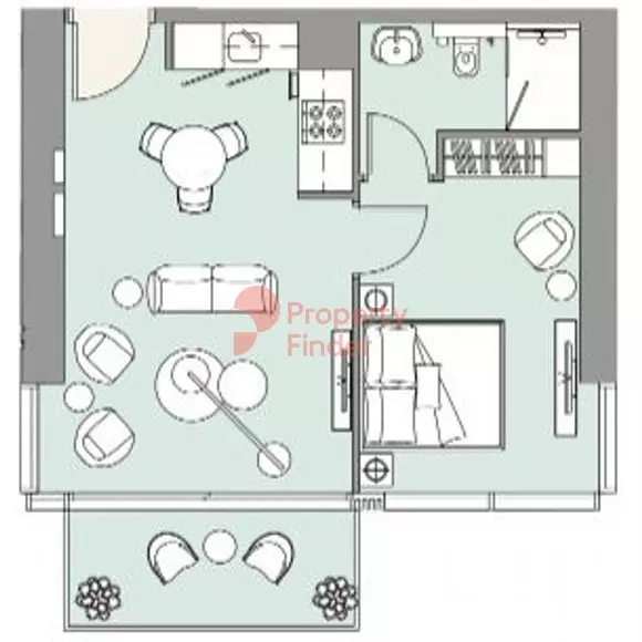 The EDGE 1BR floor plan