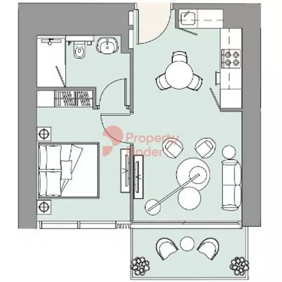 The EDGE 1BR floor plan