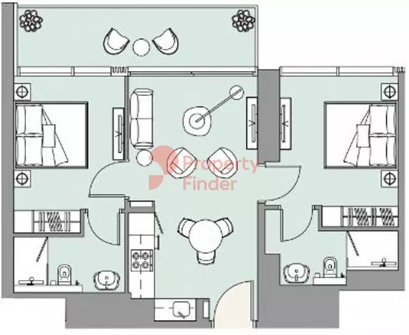The EDGE 2BR floor plan