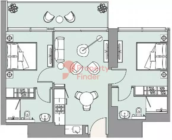 The EDGE 2BR floor plan