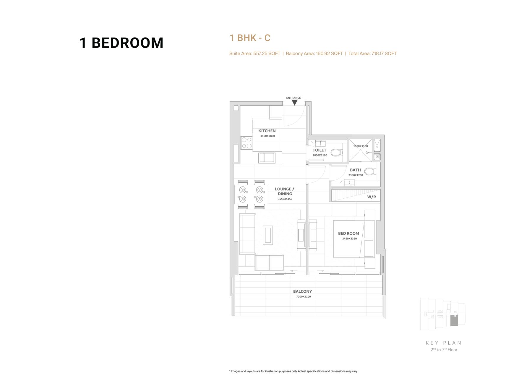 Solanki One 1BR floor plan