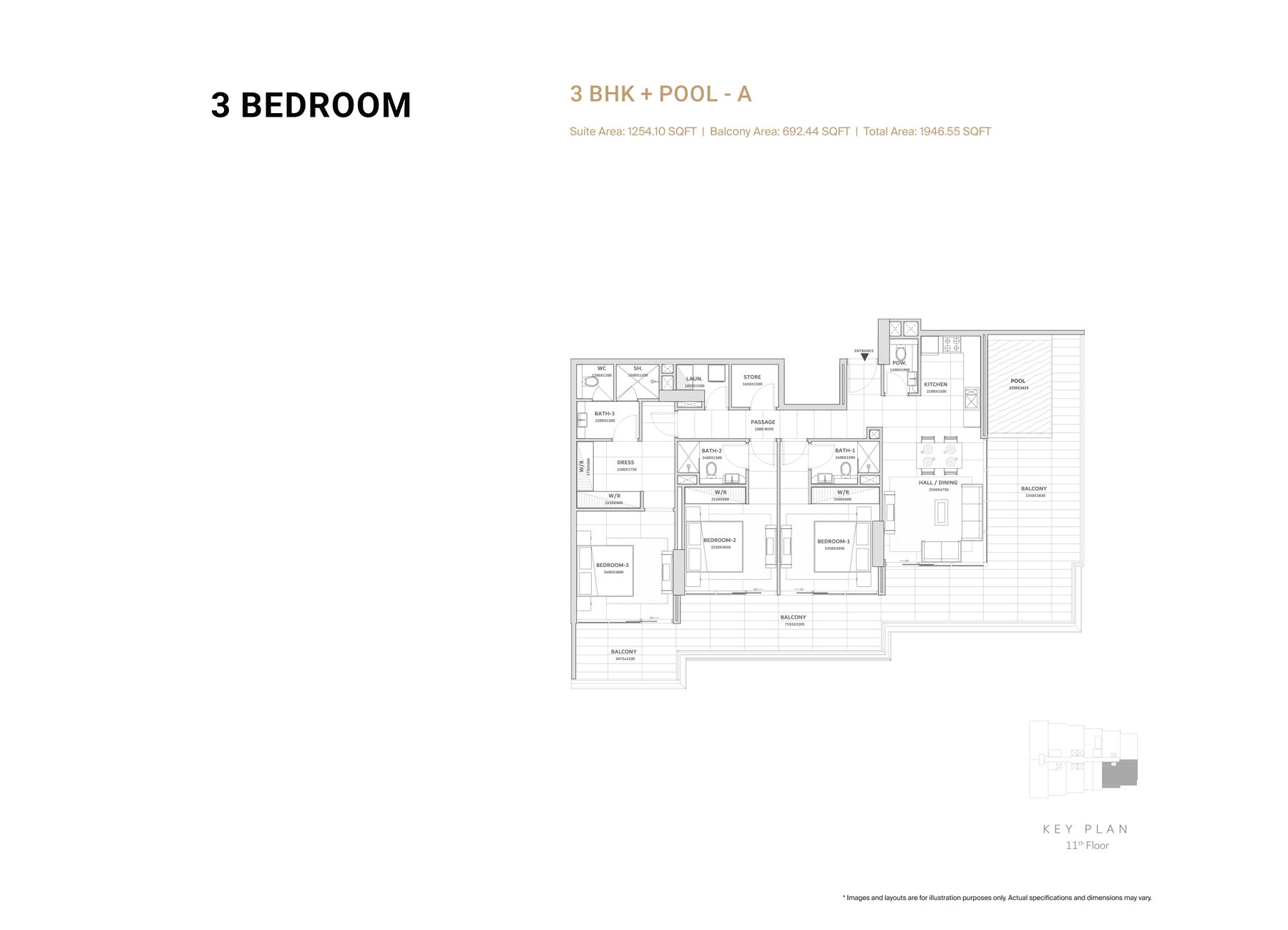 Solanki One 3BR floor plan