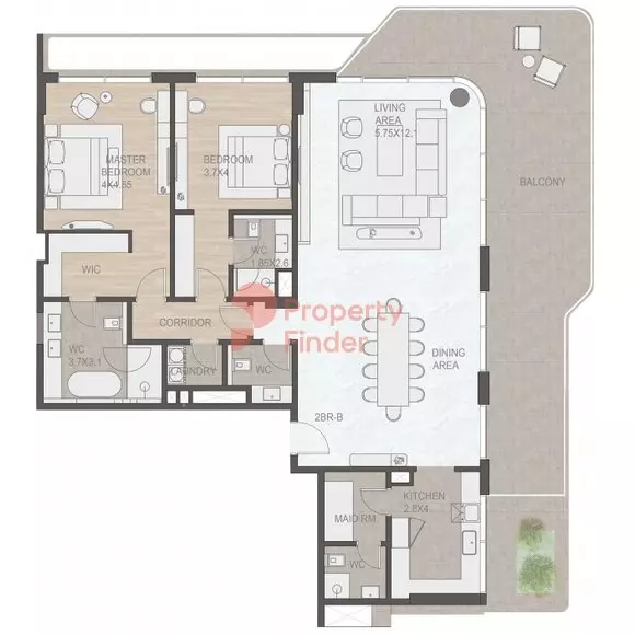 Luce 2BR floor plan