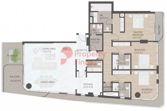 Luce 3BR floor plan