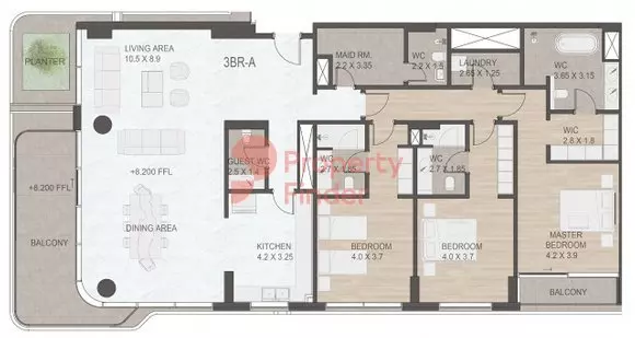Luce 3BR floor plan