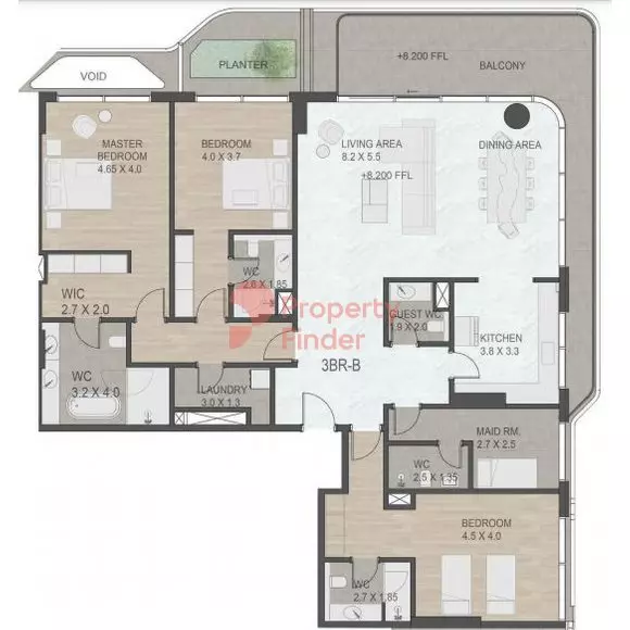 Luce 3BR floor plan