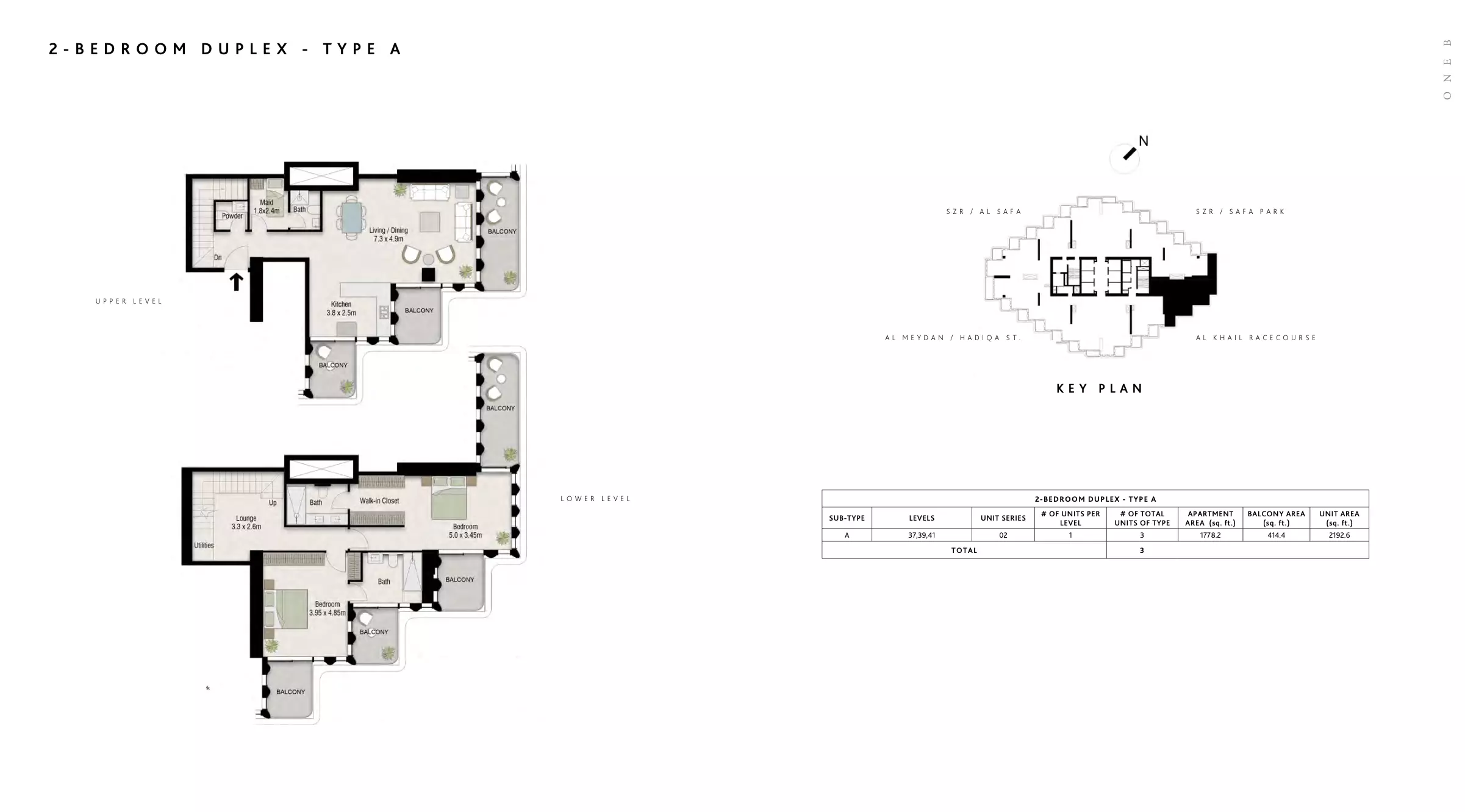One B Tower 2BR floor plan