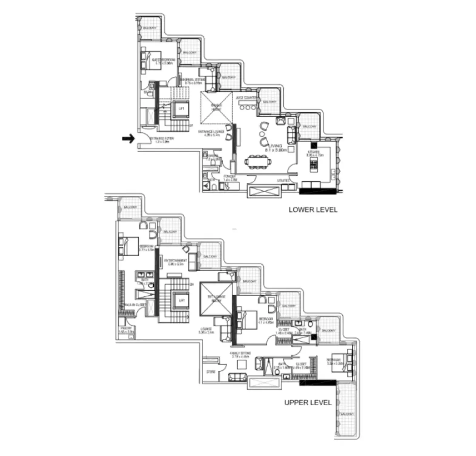 One B Tower 4BR floor plan